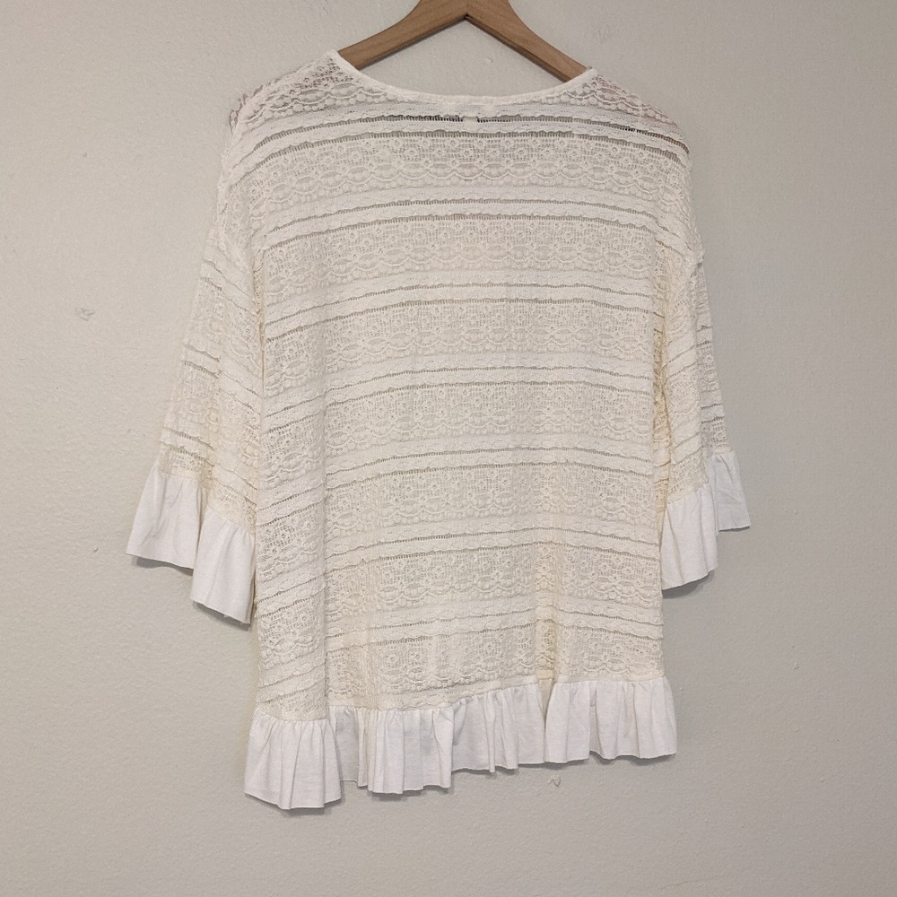 Umgee Oversized Boho Ruffle Blouse size Small - Picture 7 of 8